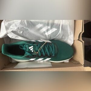Adidas Forest Green and White Running Shoes